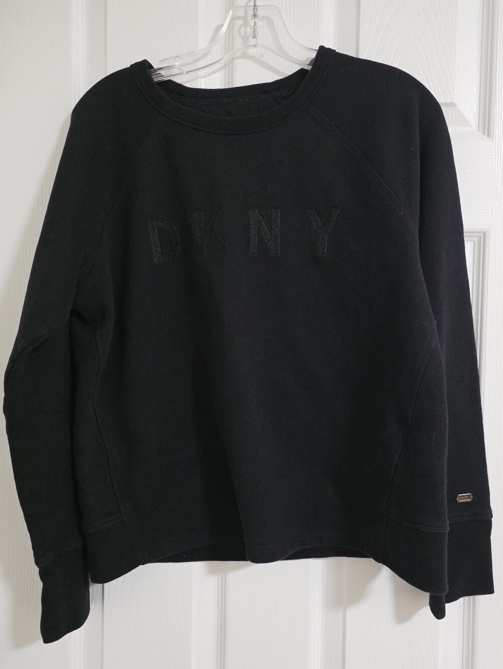 Womens Large Black DKNY Cropped Sweatshirt